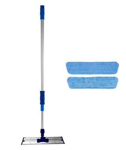 Real Clean 16 inch Commercial Professional Microfiber Mop Kit with Two Microfiber Mop Pads for All Surfaces