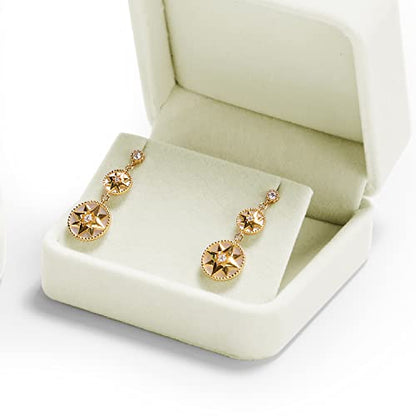 Oirlv White Velvet Earring Box，Dangle Earring Stud Holder Boxes - style: Earring Box