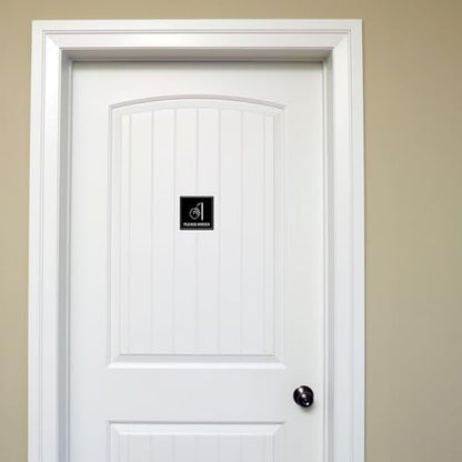 PLEASE KNOCK Self-Adhesive PVC Door Sign | Privacy Reminder Sticker - color: PLEASE KNOCK