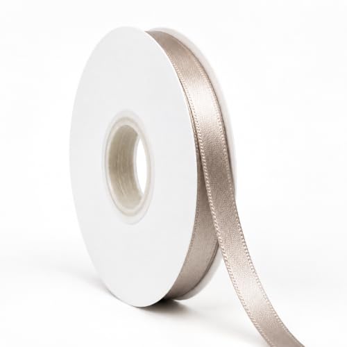 Champagne Ribbon Satin Ribbon 3/8 Inch x 50 Yards with Spool - color: Champagne
