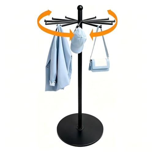 23-Inch Metal Rotating Purse & Scarf Display Rack,Black - color: Black