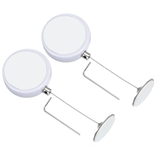 PATIKIL 1.5m / 4.9Ft Retractable Remote Control Tether, 2 Pcs Security Remote Cable Lock Adjustable Cable Leash Length for TV Remote Control Gaming Controller, White (Iron Cap) - color: White