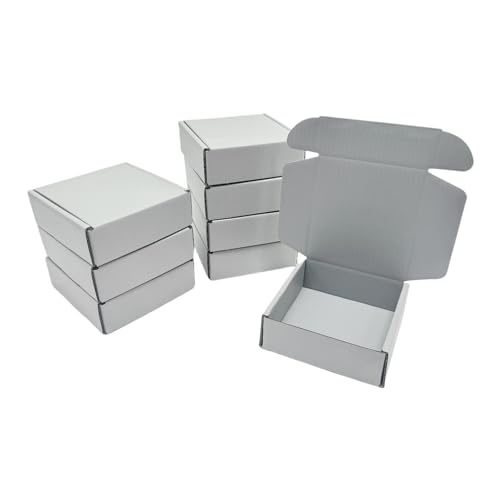 50 Pack 4.7x4.7x1.6 in Gray Shipping Boxes - color: Gray, size: 4.7x4.7x1.6 in