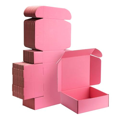 8x8x3 inch Pink Shipping Boxes for Small Business- Set of 25 - color: Pink, size: 8x8x3 Inch