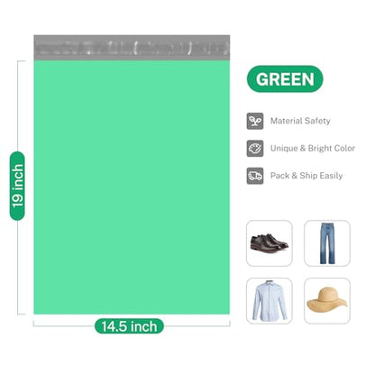 Metronic Poly Mailers 14.5x19 500PC Large Shipping Bags for Small Business - color: Green, size: 14.5x19 500PC