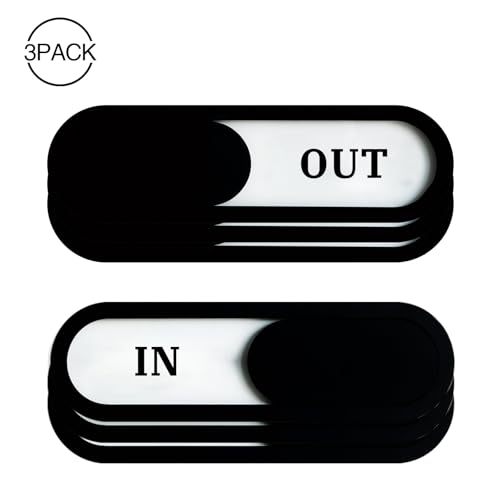 In/Out Slider Sign 3Pack, Acrylic, Black 7.4x2.2in - color: In/Out Sign, size: 3 PCS