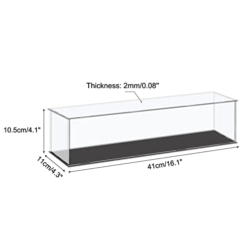 MECCANIXITY Acrylic Display Case Plastic Box Cube Storage Box Clear Small Assemble Dustproof Showcase 16.1x4.3x4.1 Inch for Collectibles Items - size: 16.1x4.3x4.1 Inch
