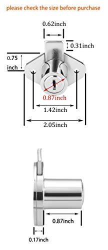XIEHE 801 Office Furniture Drawer Lock Cabinet Door Locker with 2 Keys 888 (2 Packs, Chrome, keyed alike2) - color: Chrome, 2PACK, size: 801 Keyed alike