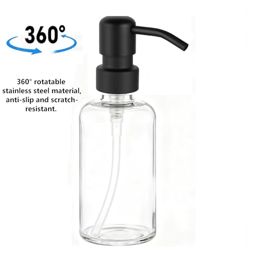 2 Pack Soap Dispenser Pump Head Replacement 304 Stainless Steel for Standard 28/400 (26 mm - 28mm / 1.02 in-1.10 in) Neck Size, Kitchen Bathroom Lotion Refill Dispenser (Black) - color: Stainless Steel-black