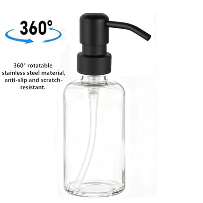 2 Pack Soap Dispenser Pump Head Replacement 304 Stainless Steel for Standard 28/400 (26 mm - 28mm / 1.02 in-1.10 in) Neck Size, Kitchen Bathroom Lotion Refill Dispenser (Black) - color: Stainless Steel-black