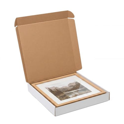 Wowxyz 14x14x2 Inches Shipping Boxes 25 Pack Corrugated Cardboard White Box - size: 14x14x2"