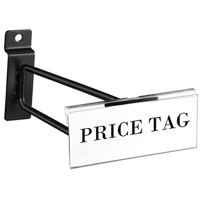 Oudain 8 Inch Slatwall Hooks with Label Holder,25 Pcs