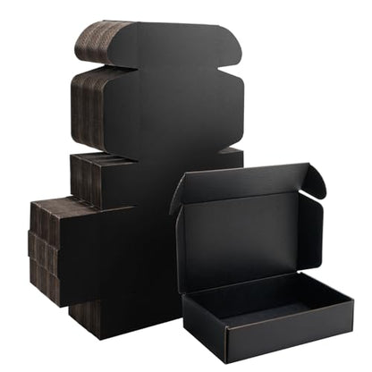 8x5x2 inch Black Shipping Boxes for Small Business- Set of 25 - color: Black, size: 8x5x2 Inch
