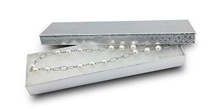 TheDisplayGuys 25 Cardboard Gift Jewelry Boxes w/Paddings #82-8 x 2 x 1 - color: Silver Foil