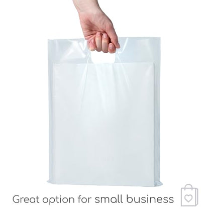 Choice Marts 100 Clear Plastic Bags With Handles 12x15 Merchandise Bags - color: Clear