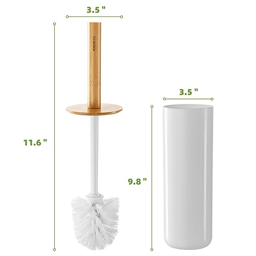 SUBEKYU Toilet Brush, Toilet Bowl Brush and Holder Set, Bathroom Toilet Bowl Cleaner Scrub Brush Set Scrubber for Deep Cleaning, White - color: White 1p