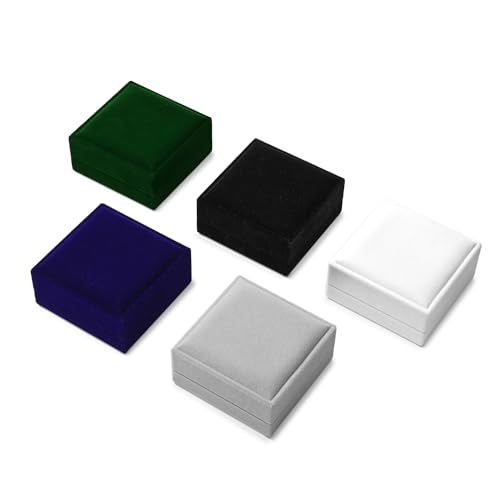 Velvet Jewelry Set Box, White Velvet Necklace Earring Ring Organizer - color: Beige
