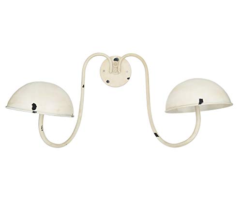 Owlgift Modern Metal Wall Mounted Entryway Retail Hat Rack/Wig Display Stand w/ 2 Circular Hat Hooks, White - color: White
