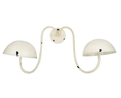 Owlgift Modern Metal Wall Mounted Entryway Retail Hat Rack/Wig Display Stand w/ 2 Circular Hat Hooks, White - color: White