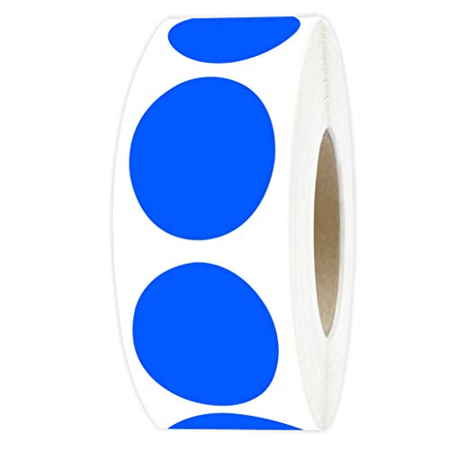 1" Blue Round Color Coding Circle Dot Label, 1000 Stickers in Dispenser Box - color: Blue, size: 1 Roll-1000PCS