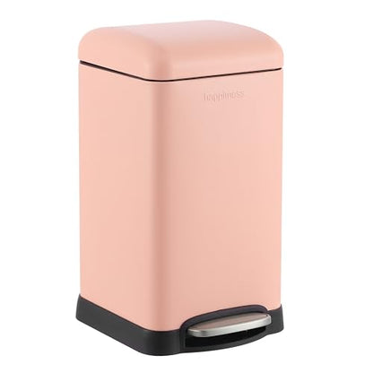 happimess Betty Retro Mini 3.2 Gal Step Trash Can, Flamingo Pink - color: Flamingo Pink