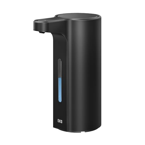 EKO Aroma Pro 13.5 fl oz Touchless Automatic Liquid Soap Dispenser, Rechargeable Hand & Dish Soap Dispenser for Bathroom and Kitchen, Waterproof, Adjustable Volume Control (Matte Black) - color: Matte Black, size: 13.5 oz