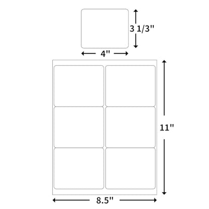 BESTEASY 3-1/3 X 4 Inches Shipping Address Labels, Thermal Sticker Labels, 6 up Self Adhesive Sticker for Laser and Inkjet Printer, 500 Sheets 3000 Labels - size: 500 sheets, style: 6 up-3-1/3" x 4"
