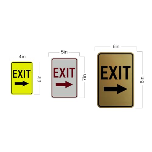 Signs ByLITA Portrait Round Exit Right Arrow Sign with Adhesive Tape, Mounts On Flat Surface (Black) - Small (2 Pack) - color: Black, size: 4 x 6" - Small (2 Pack)