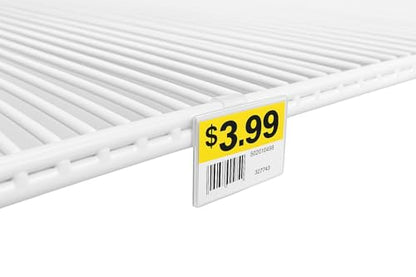 2.25" L x 1.25" H Plastic Cooler/Refrigerator UPC Label Holder Clip Organizer for Double Wire Fridge Shelf - 50 Pack