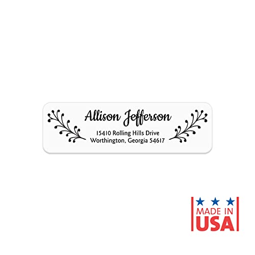 Modern Black and White Rolled Address Labels / 500 Personalized Return Address Labels/Designer Address Stickers in Elegant Plastic Dispenser - size: 500 Labels, style: Modern Black and White