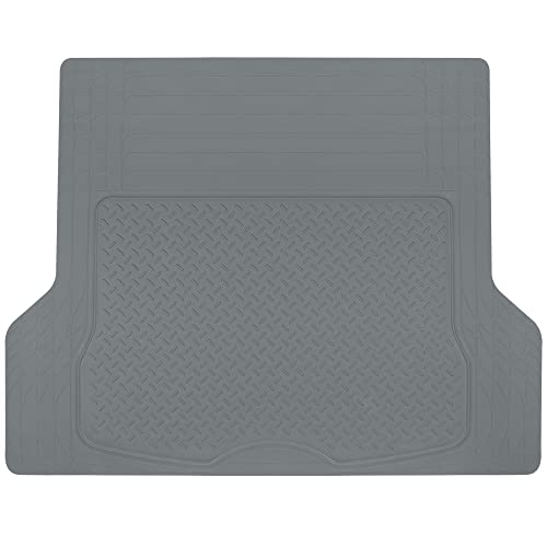 BDK Heavy Duty Rubber Cargo Mat Liner - All-Weather Trunk Protection, Trim-to-Fit Design for Cars, SUVs, Vans & Trucks - Non-Slip, Waterproof, Durable Cargo Floor Liner - 46" x 56.75" x 0.25" - Gray - color: Gray