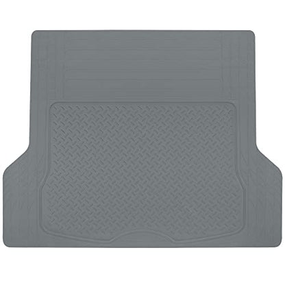 BDK Heavy Duty Rubber Cargo Mat Liner - All-Weather Trunk Protection, Trim-to-Fit Design for Cars, SUVs, Vans & Trucks - Non-Slip, Waterproof, Durable Cargo Floor Liner - 46" x 56.75" x 0.25" - Gray - color: Gray