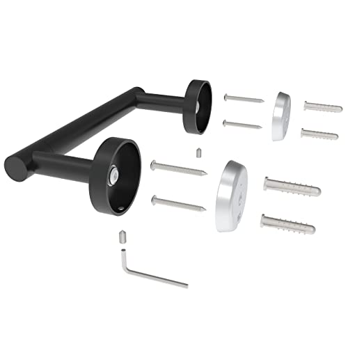 RARXTR Matte Black Toilet Paper Holder SUS304 Stainless Steel Double Post Pivoting Toilet Paper Roll Holder Wall Mounted Toilet Tissue Holder for Commercial Bathroom RV - color: Matte Black