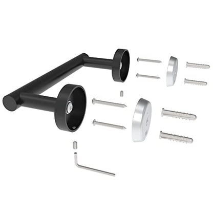 RARXTR Matte Black Toilet Paper Holder SUS304 Stainless Steel Double Post Pivoting Toilet Paper Roll Holder Wall Mounted Toilet Tissue Holder for Commercial Bathroom RV - color: Matte Black