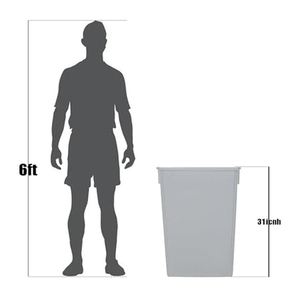 23 Gallon Dark Blue Slim Tall Plastic Industrial Trash Cans for Kitchen and Restaurant - color: Dark Blue, size: 23 Gallon
