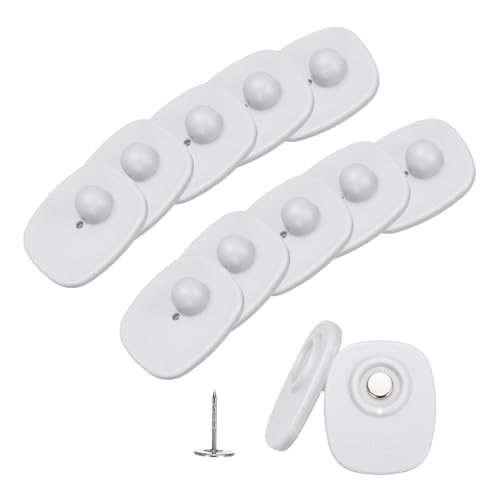 100Pcs Security Hard Tags - Reusable RF 8.2MHz Retail Security Clothes Hard Tags with Pins, Fits Clothing/Shoes/Hats, Gray - color: Gray