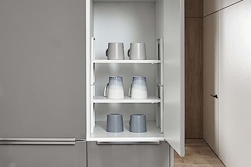 Nxconsu Cabinet Shelf Riser, Adjustable Cabinet Organizer, 8.6" Deep White - color: White, size: 8.6’’D * 13.8-24.8’’W * 9.7’’H