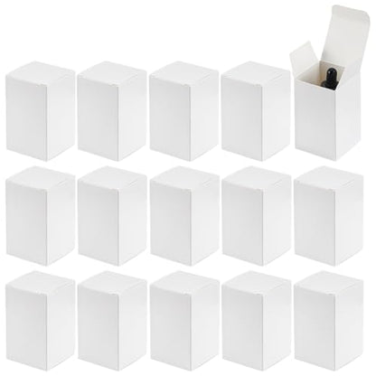 PH PandaHall 30pcs 2x2x3 inch Paper Essential Oil Packing Box, Small Packing Boxes Kraft Paperboard Gift Box Packaging Cases Gift Wrapping Boxes for Glass Dropper Bottles Diffuser Bottles, White - color: White