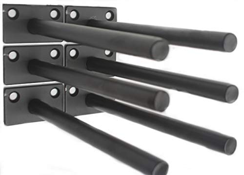 6 Pcs 4" Black Solid Steel Floating Shelf Bracket Blind Shelf Supports - Hidden Brackets for Floating Wood Shelves - Concealed Blind Shelf Support – Screws and Wall Plugs Included - size: 4 Inch, style: 6 Pack-Solid