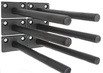 6 Pcs 4" Black Solid Steel Floating Shelf Bracket Blind Shelf Supports - Hidden Brackets for Floating Wood Shelves - Concealed Blind Shelf Support – Screws and Wall Plugs Included - size: 4 Inch, style: 6 Pack-Solid