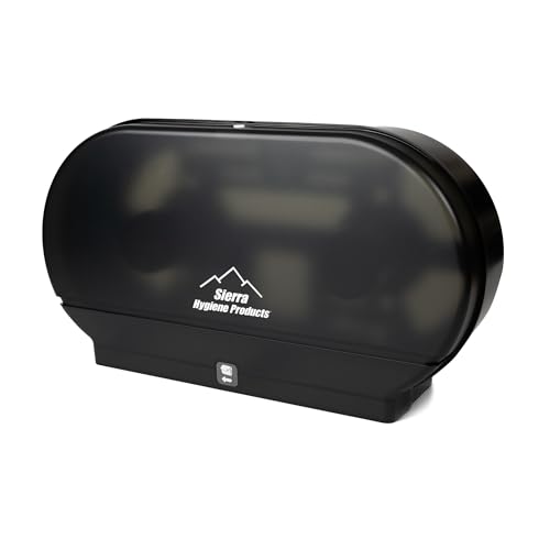 Sierra Hygiene Black Double Jumbo 9" Toilet Tissue Dispenser