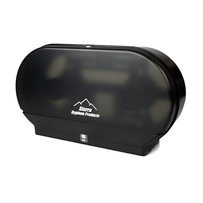 Sierra Hygiene Black Double Jumbo 9" Toilet Tissue Dispenser