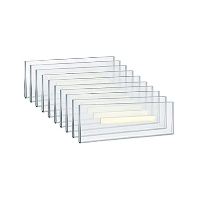 Azar Displays, 122018, Adhesive Clear Acrylic Wall Sign Holder Display, Landscape Frame for Posters, Flyers, Art, Business, School, Nameplates & Doorway Signs, 10 Pack, 8.5" x 2.5" - size: 8.5 in. W x 2.5 in. H