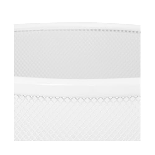 2-Pack 6-Gallon Round Steel Mesh Trash Can, Recycling Wastebasket, White - color: White