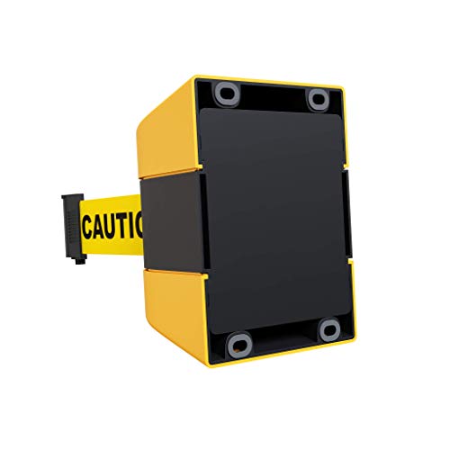 Crowd Control Warehouse WMB-220 Wall Mount Retractable Belt Barrier, 15 Ft - color: Caution Do Not Enter Belt with Yellow ABS Case, size: 15 foot belt