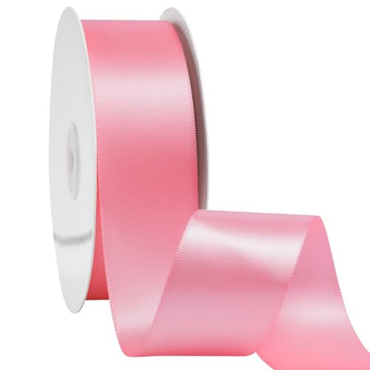 LIUYAXI Pink Satin Ribbon, 2 Inch, 50 Yards - color: Pink, size: 2" X 50 Yards