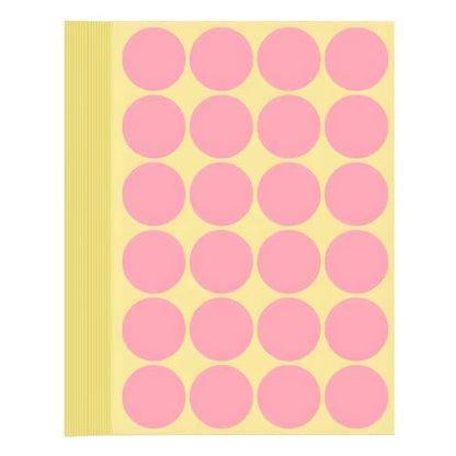 720 PCS Pink Dot Stickers 1-1/4 Inch Round Color Coding Labels 1.25" Circle Sticky Dots 32 mm Blank Circular Price Label Sticker Sheets for Spice Seal Inventory Office Classroom Must Haves - color: Pink