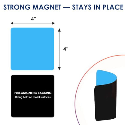 Dry Erase Magnets, 24 Pack 4x4 in, Magnetic Notes for Whiteboard and Fridge - color: Multicolor