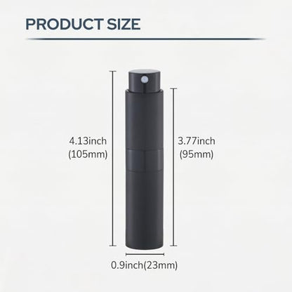8ml Travel Perfume Bottle Refillable, Atomizer Sprayer for Cologne 3PCS - color: Black, Brown, Silver