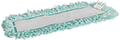 Rubbermaid Commercial Products Light Commercial Microfiber Dust Pad with Fringe, 18 inch, Green, For Janitorial/Professional Cleaners for Light-Duty Cleaning/Dusting/Sweeping - size: 18"